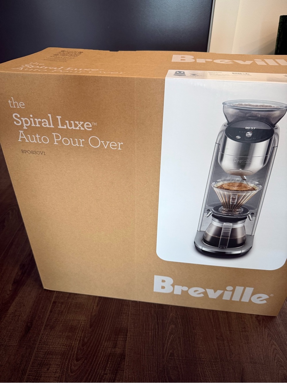 Breville Spiral Luxe Auto Pour Over Coffee Maker - Stainless Steel Finish